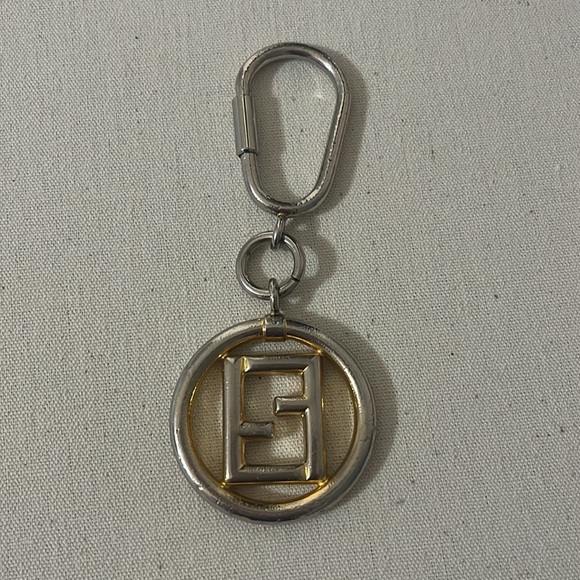 FENDI gold logo keyring FOB Charm - Picture 3 of 3